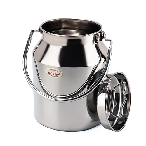 JAGGERY Stainless Steel Jointless Barni/Steel Milk Can/Oil Can/Milk Container/Liquid Container (Approx 2.5 litre/2500ml) - Image 1