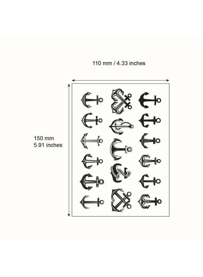 SanerLian ملصق وشم مؤقت على شكل مرساة مقاوم للماء للرجال والنساء للذراع والكتف 15X11 سم مجموعة من 2 (SF6106) - Image 4