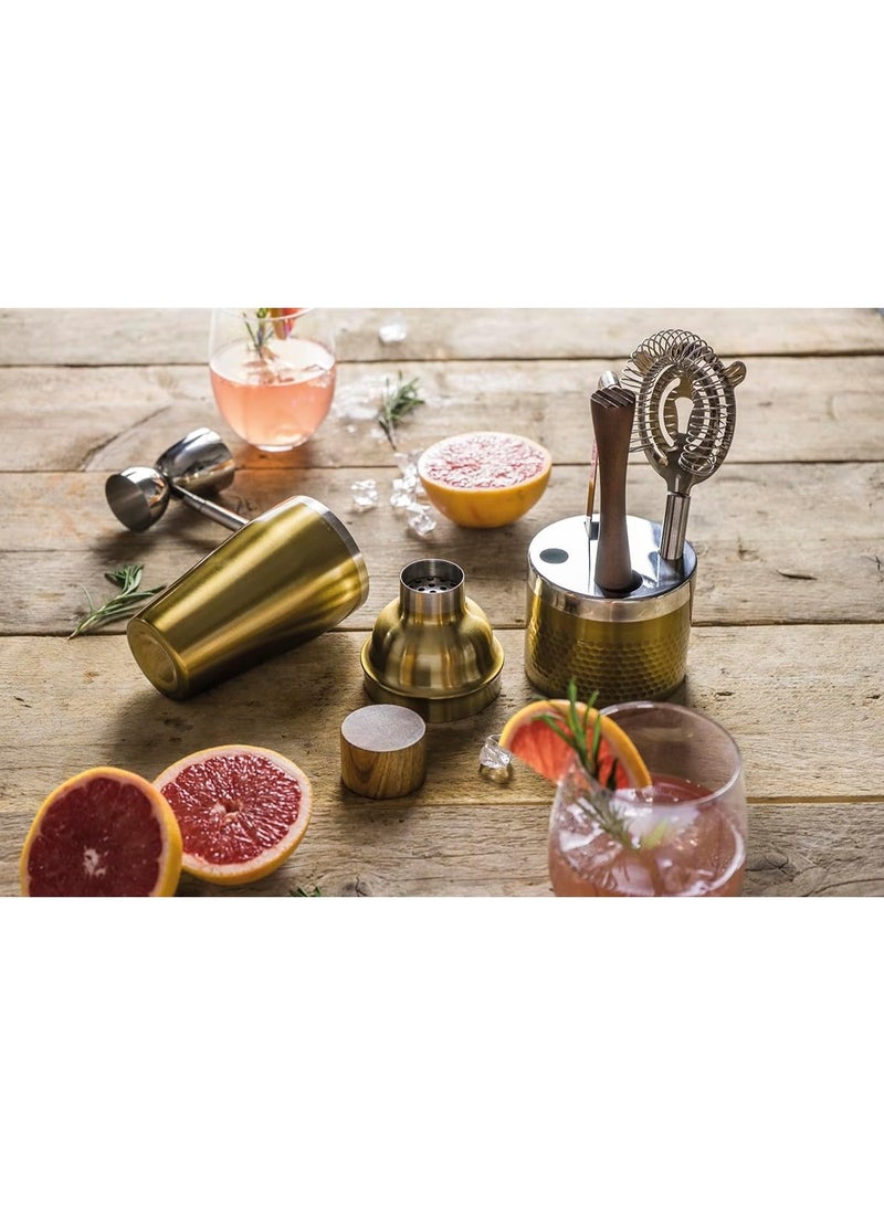 باركرافت طقم أدوات كوكتيل باركرافت مكون من خمس قطع بلمسة نهائية من النحاس المطروق، معبأ في علبة هدايا - Image 3