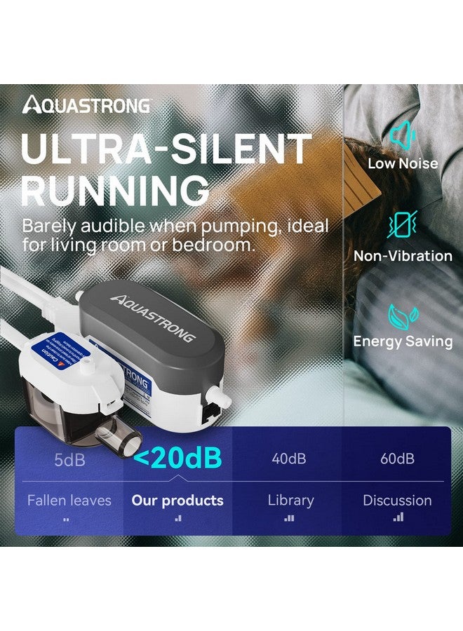 Aquastrong Mini Split HVAC Condensate Pump, 9.6 GPH, 115V/230V, Automatic Safety Switch, AC Condensate Removal for Air Conditioner, Furnace, Dehumidifier, 3.3' Power Cord