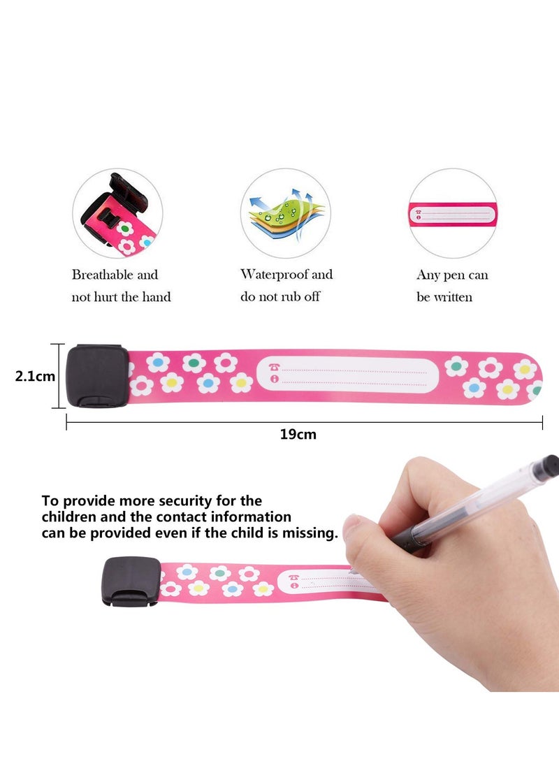 Cuken 12pcs Kids Wristband Anti-Lost Reusable&Waterproof Safety Bracelets Kids Anti-Lost Child Travel Bands Wrist band for Children Field Trip&Outdoor Activity  - Image 2
