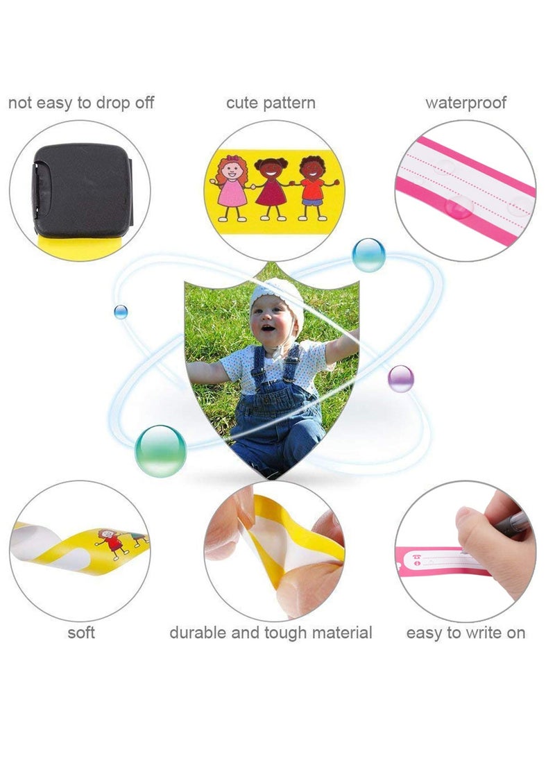 Cuken 12pcs Kids Wristband Anti-Lost Reusable&Waterproof Safety Bracelets Kids Anti-Lost Child Travel Bands Wrist band for Children Field Trip&Outdoor Activity  - Image 4