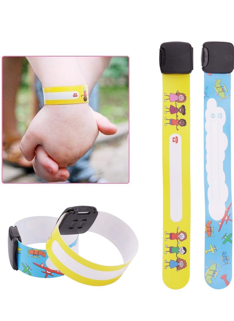 Cuken 12pcs Kids Wristband Anti-Lost Reusable&Waterproof Safety Bracelets Kids Anti-Lost Child Travel Bands Wrist band for Children Field Trip&Outdoor Activity  - Image 5