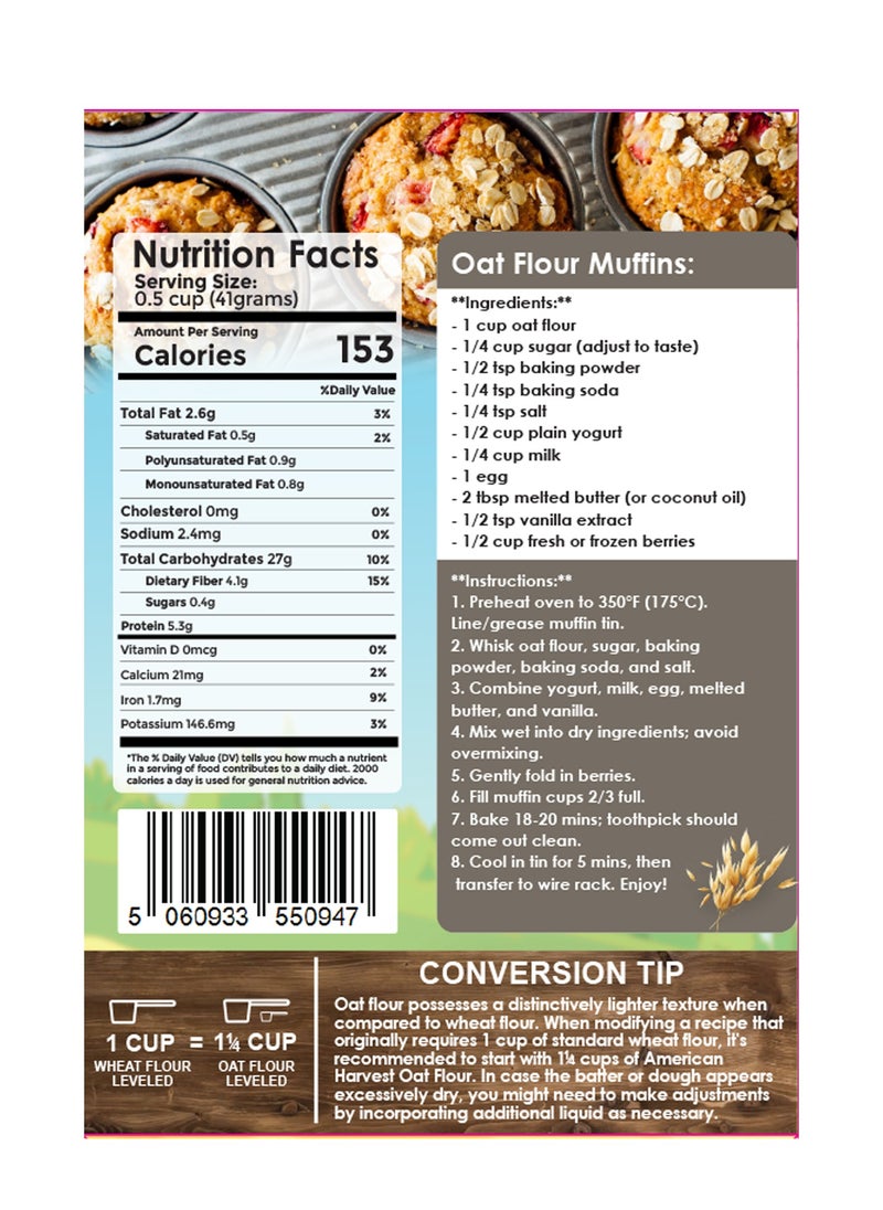 American Harvest Harvest Oat Flour 500g  - Image 2