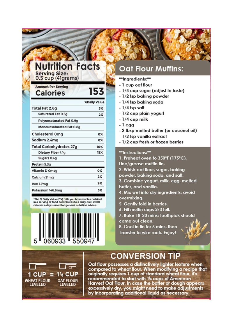 American Harvest Harvest Oat Flour 500g - Image 2