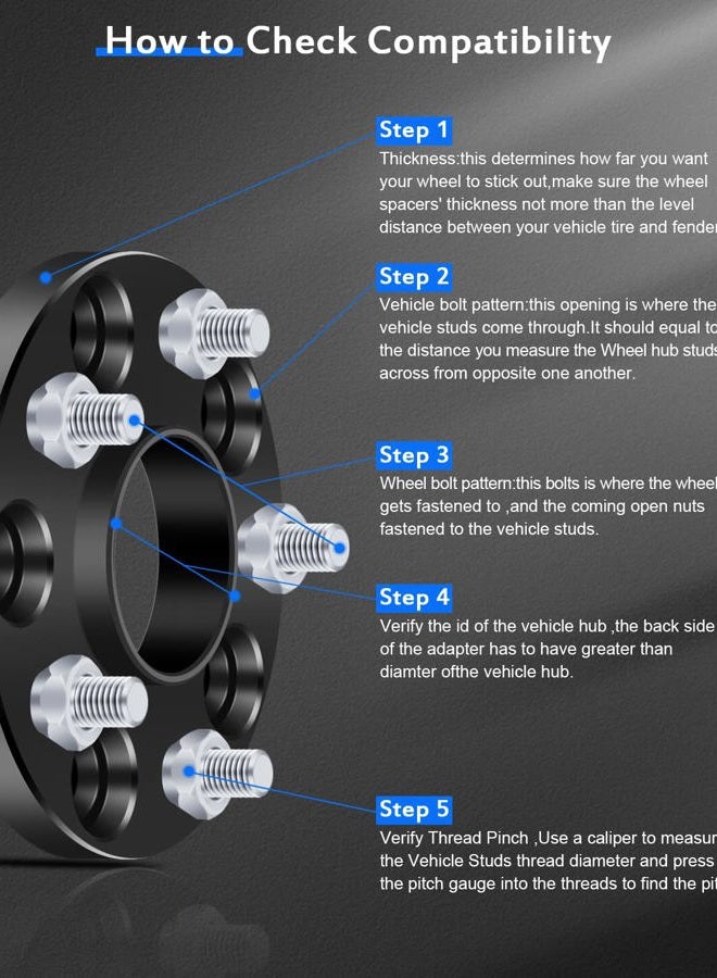 ECCPP 4PCS 15mm 5 Lug 5x114.3mm Wheel spacers hubcentric 5x4.5 fit for 2006-2018 for Honda Civic 1997-2018 for Honda CR-V 2011-2016 for Honda CR-Z - Image 2