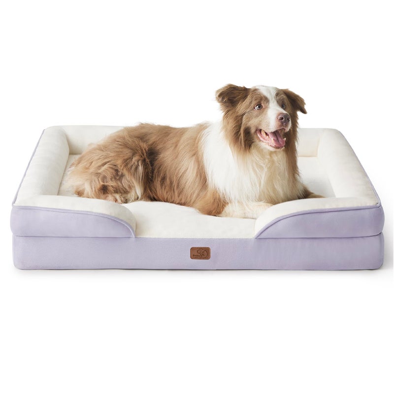 Bedsure L Plus Orthopedic Dog Bed for Large Dogs Washable Dog Cat Bed Waterproof L Plus Big Comfort Dogs Couch Sofa with Washable Removable Cover Pet Bed with Nonskid Bottom Lavender 38
