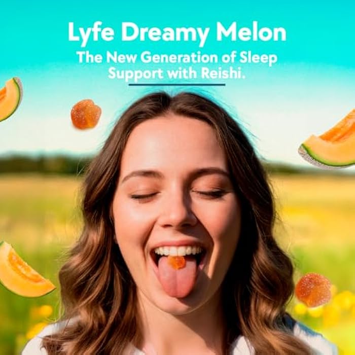 LYFE Functional Mushroom Gummies, Creamy Melon Flavor (40 Count) – Reishi and Chamomile and Aminita Muscaria Help to Provide with a Deep Sleep & Relaxed State of Mind. - Image 3