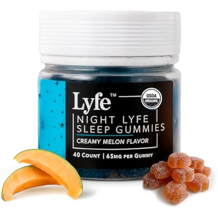 LYFE Functional Mushroom Gummies, Creamy Melon Flavor (40 Count) – Reishi and Chamomile and Aminita Muscaria Help to Provide with a Deep Sleep & Relaxed State of Mind. - Image 1