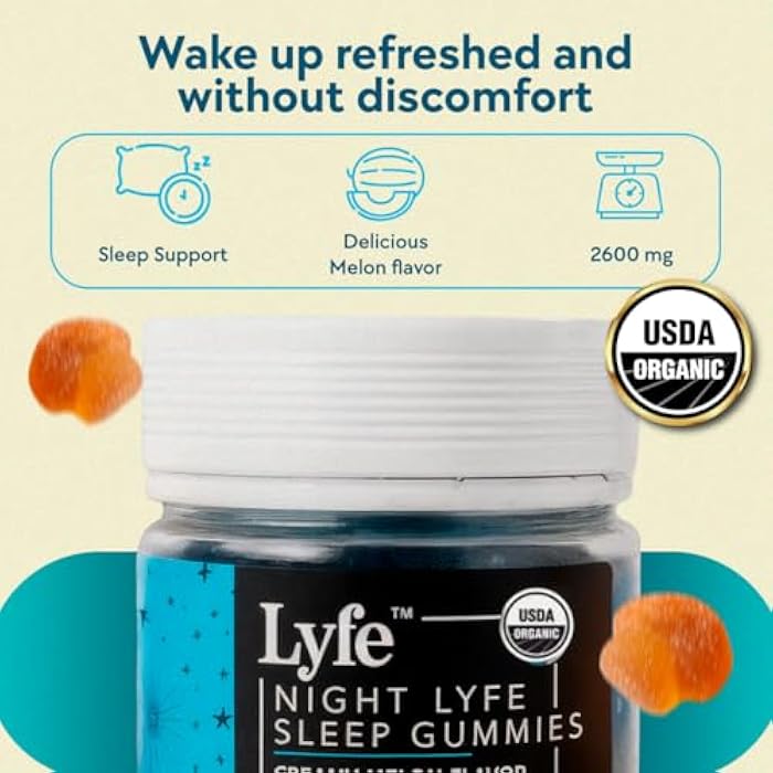 LYFE Functional Mushroom Gummies, Creamy Melon Flavor (40 Count) – Reishi and Chamomile and Aminita Muscaria Help to Provide with a Deep Sleep & Relaxed State of Mind. - Image 4