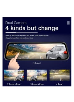 MOCOM 9.66 Inch Rearview Mirror Camera, Front and Rear Camera, 1080P Backup Camera, Touch Screen, Dual Front and Rear Cameras/Night Vision/Sensor  - Image 5