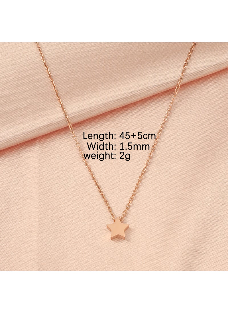 Generic Fashion Stainless Star Moon Heart Pendant Necklace Star Furnace Rose Gold (MP101-1) 