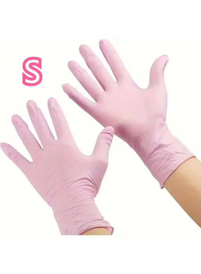 52 Pcs Bulk Disposable Pink Latex Free Gloves Size S For Home Pet Care Nail Salon - Image 1