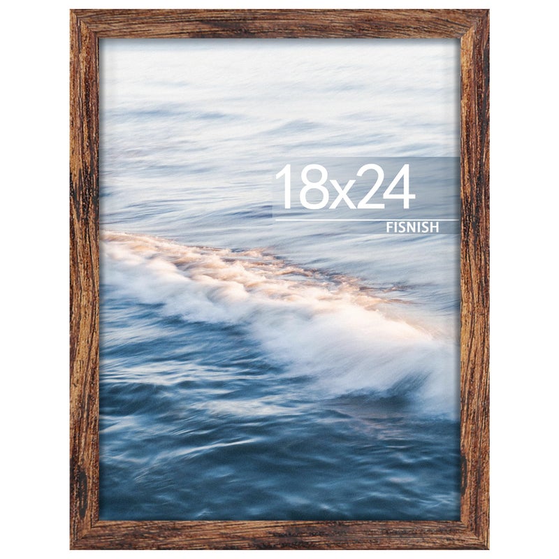 Fisnish 18x24 Picture Frame Brown 18 x 24 Poster Frame for Horizontal or Vertical Wall Mounting 1 Pack