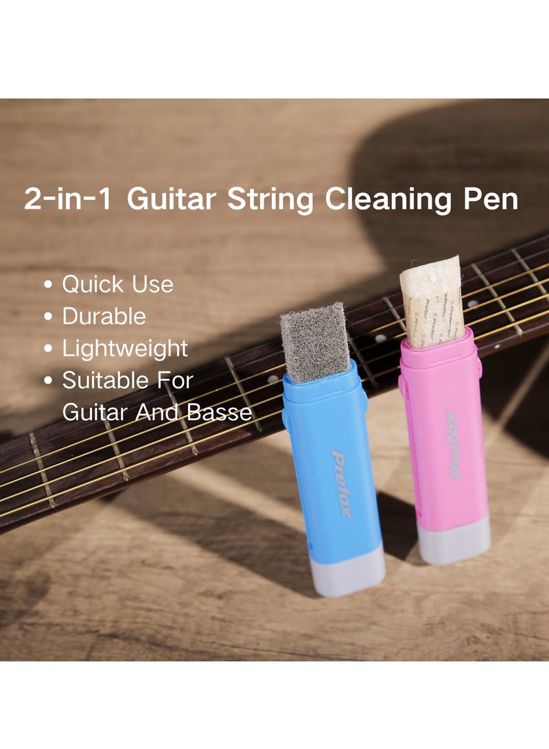 PREFOX Dual-Head Guitar String Care Pen, Rust Removal and Maintenance, Push-Button Design, Yellow - Image 1