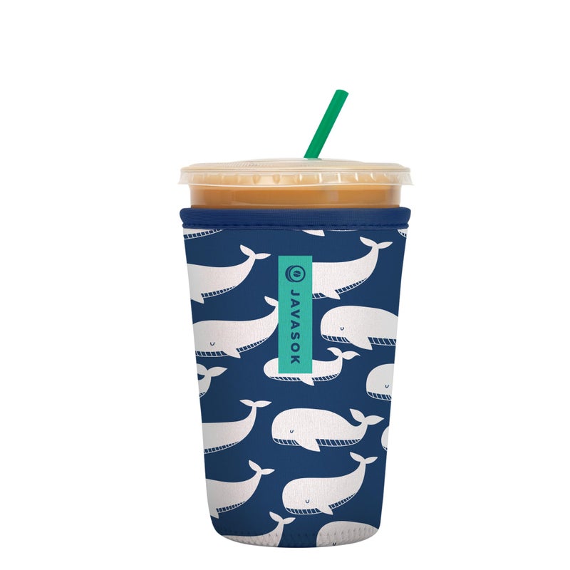 Sok It Java Sok Iced Coffee & Cold Soda Insulated Neoprene Cup Sleeve (Whale of a Time  Medium: 22-28oz) - Image 1