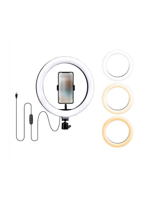 A 30 cm circular lighting ring for live broadcasting and professional photography, 360 degree rotation with a mobile holder, which can be installed on any tripod – UN-300