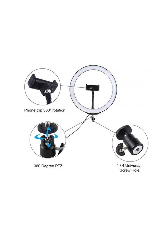 A 30 cm circular lighting ring for live broadcasting and professional photography, 360 degree rotation with a mobile holder, which can be installed on any tripod – UN-300