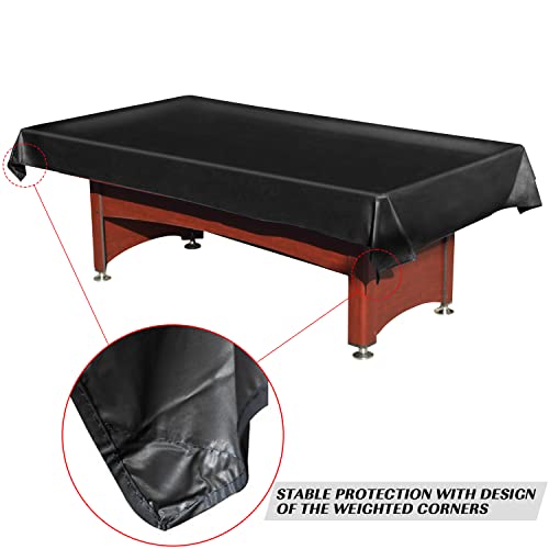MoyanSuper Pool Table Cover PVC Waterproof Dustproof for 7/8/9 Ft Billiard/Pool Table ,Black,9 Feet - Image 2