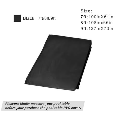 MoyanSuper Pool Table Cover PVC Waterproof Dustproof for 7/8/9 Ft Billiard/Pool Table ,Black,9 Feet - Image 5