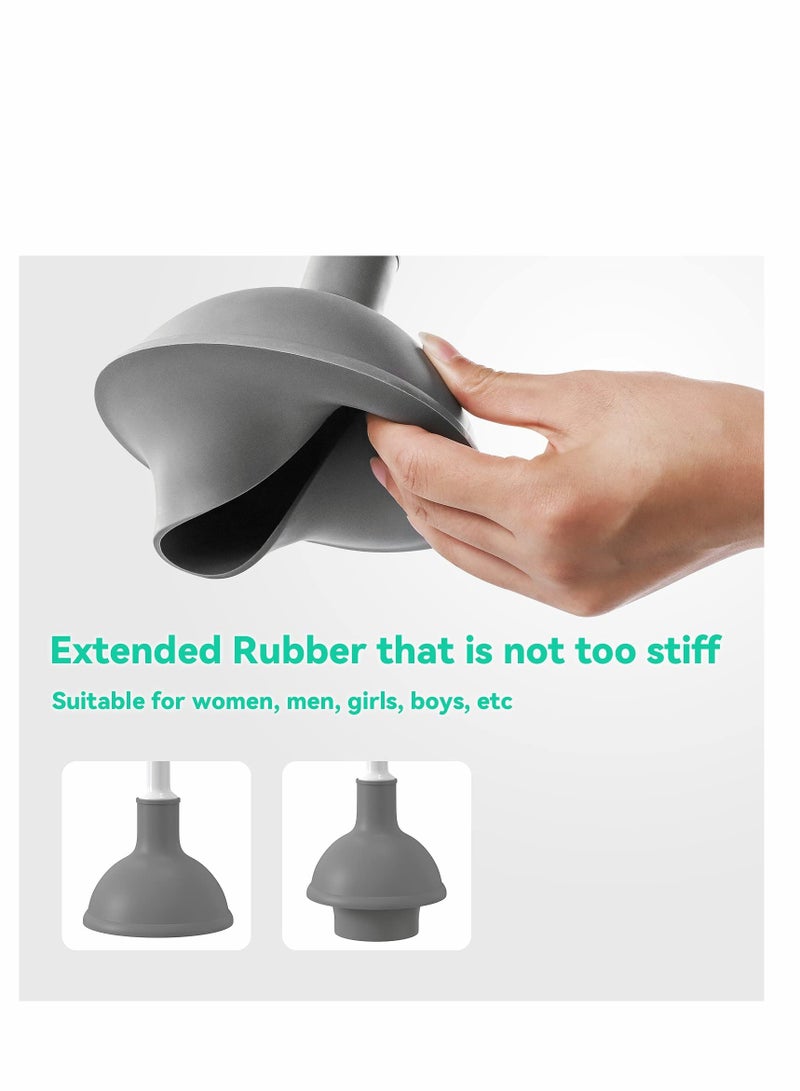 Barakah oilet Plunger and Brush, Bowl Brush and Plunger Combo with Holder for Bathroom Cleaning, 2-in-1 Heavy Duty Plunger Set with Powerful Pump & Unique Water Storage Design(White, 1 Set) - Image 5