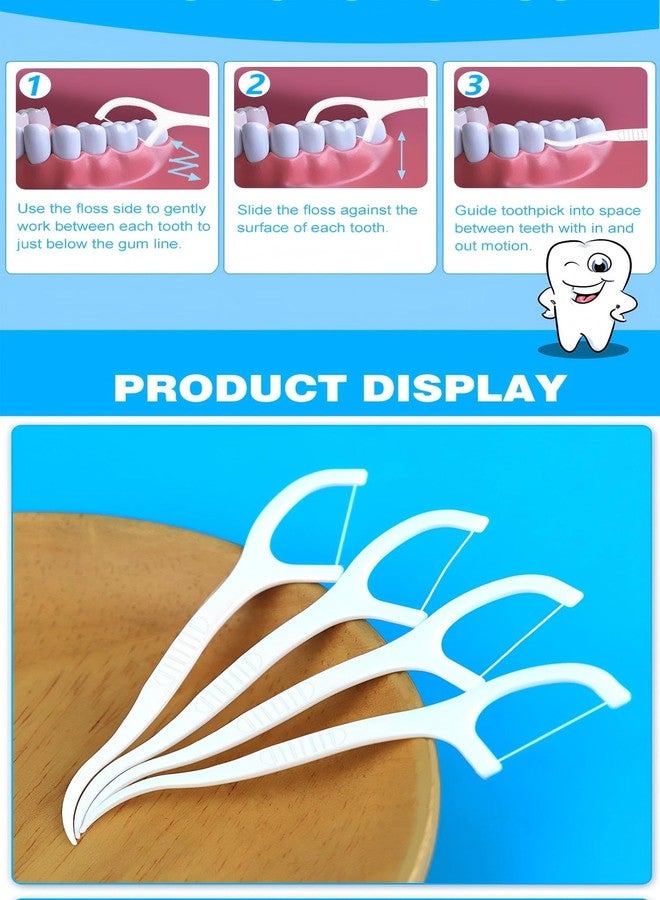 SSydl 300 Count Professional Dental Floss Picks for Teeth Travel Pack, Picks Flosser for Adults Teeth Cleaning Dental Flossers for Family - Image 2
