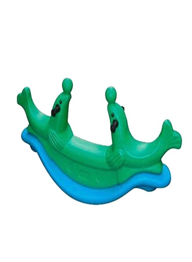 Double Swing Seal Plastic Seesaw Rocking Swing Chair Toy for 2 Kids in Play Activities