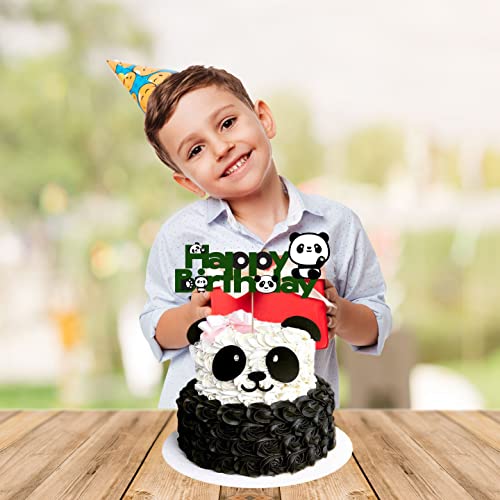 Festiko®Cute Cartoon Panda Party Supplies,Children Party Decoration,Girl Birthday Decoration Cake Topper for Birthday Decoration - Image 3