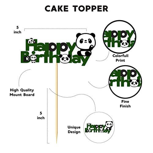 Festiko®Cute Cartoon Panda Party Supplies,Children Party Decoration,Girl Birthday Decoration Cake Topper for Birthday Decoration - Image 2