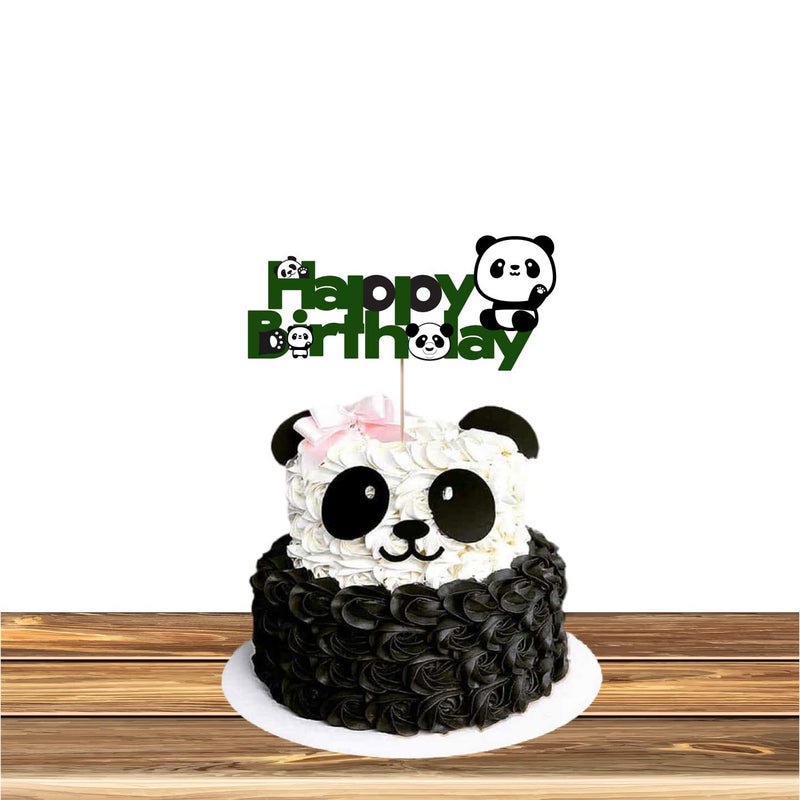 Festiko®Cute Cartoon Panda Party Supplies,Children Party Decoration,Girl Birthday Decoration Cake Topper for Birthday Decoration - Image 5