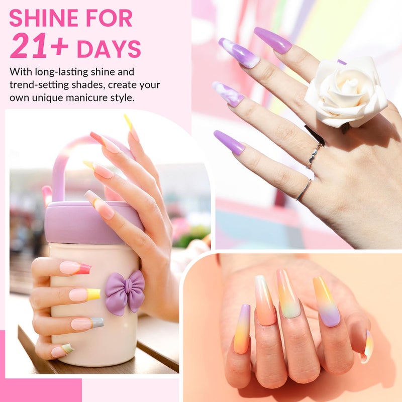 VANREESA 42 Pcs Gel Nail Polish Kit with U V Light 24 Colors Gel Polish Nail Kit Bright Pink Orange Green Glitter Blue Purple Nail Kit for Beginners Gifts for Women DIY at Home - Image 5