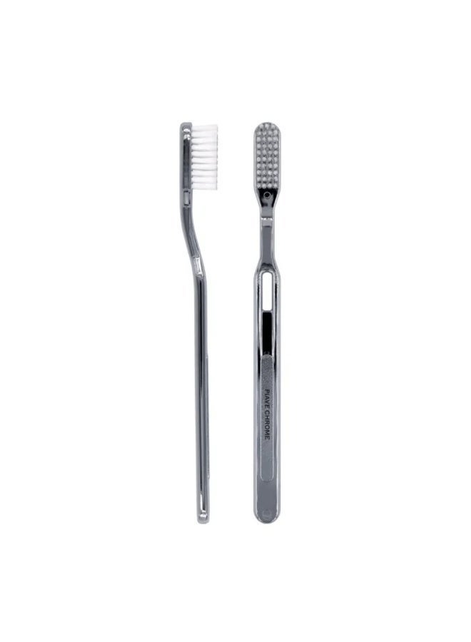 Piave Chromed Handle Medium Toothbrush For Adult - Image 3