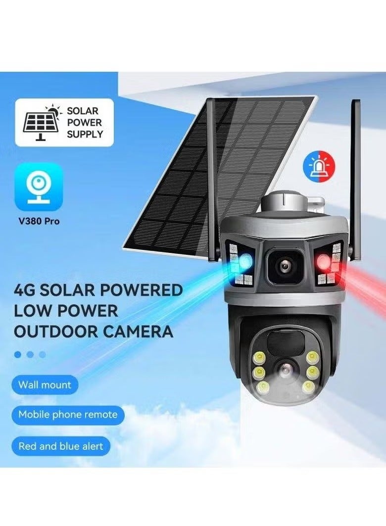 JAJEEK NEW V380 Dual Lens Wireless Solar Camera – 6MP 4G Self-Tracking Outdoor Security Camera with Solar Power, Night Vision, Motion Detection, Waterproof, Ideal for Home, Yard, and Property Surveillance - Image 3