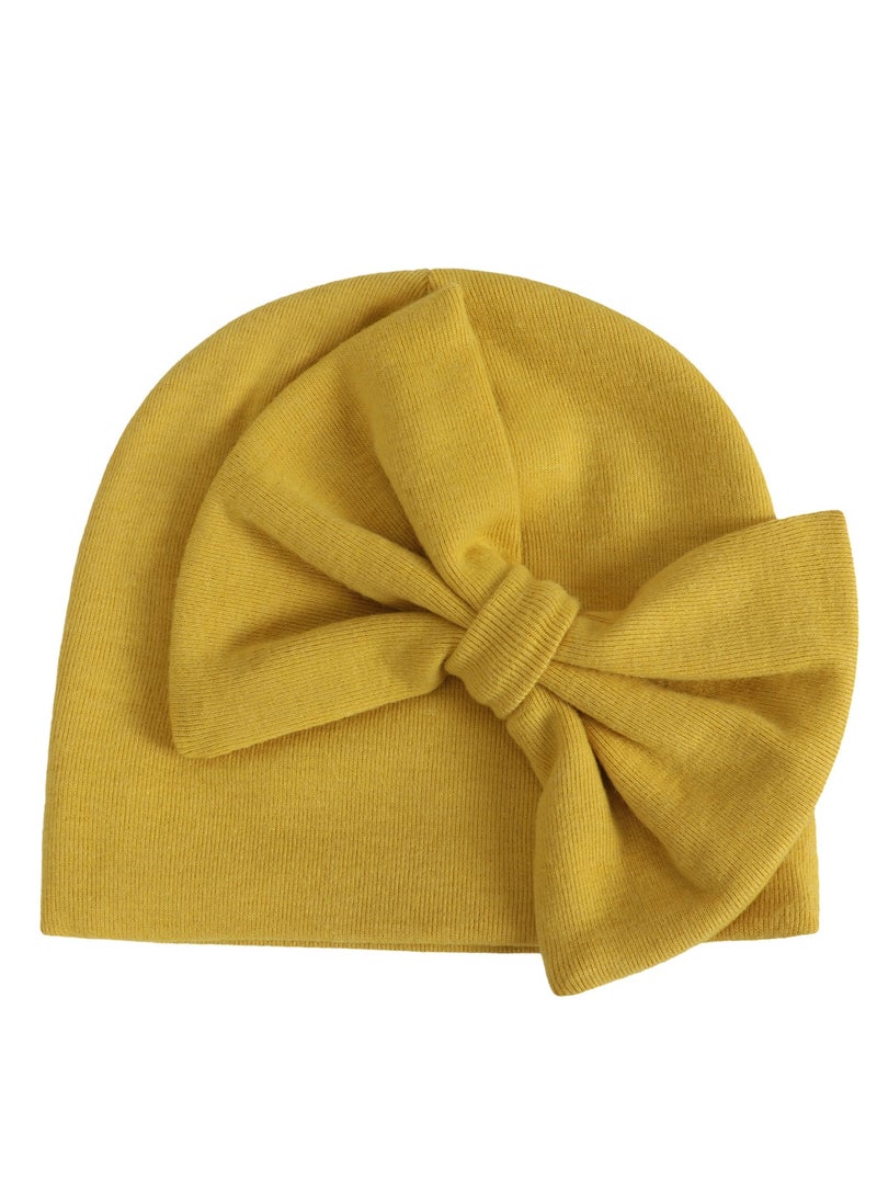 Generic - Newborn Bowtie Pullover Hat Yellow - Image 1