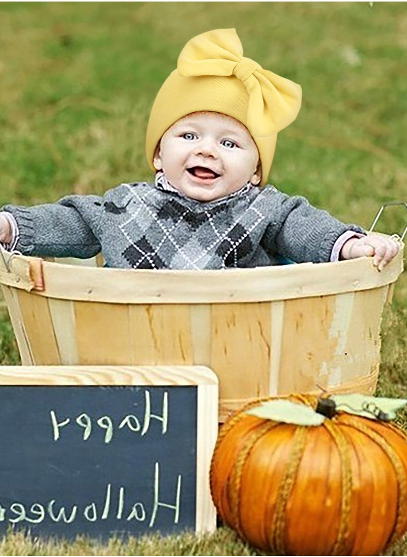 Generic - Newborn Bowtie Pullover Hat Yellow - Image 1