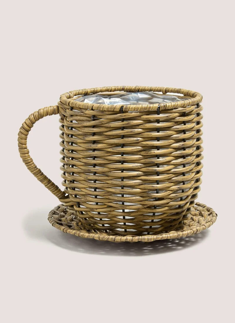 Matalan Woven Tea Cup Planter Neutral