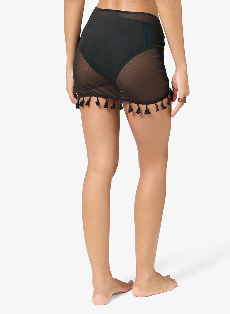 جينجر تنورة سارونج شفافة بشراشيب - Image 3