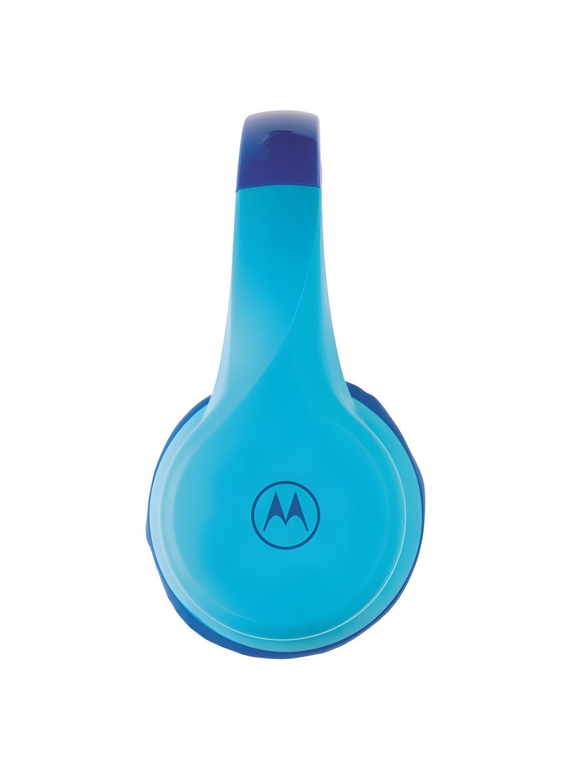 Motorola MOTO JR200 Wired Kids Headphones, Hearing Safe, Built-in Microphone, Hypoallergenic Ear Cushions, 85dB Volume, Blue  - Image 2