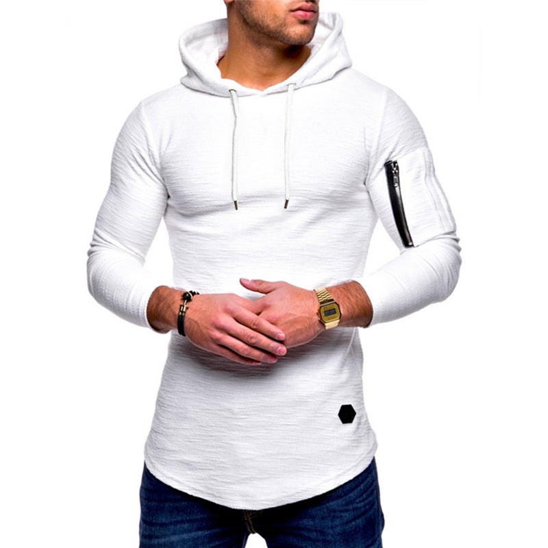 Men's Slim Fit Long Sleeve T-Shirt with Arm Zipper Casual Base Layer - Image 2