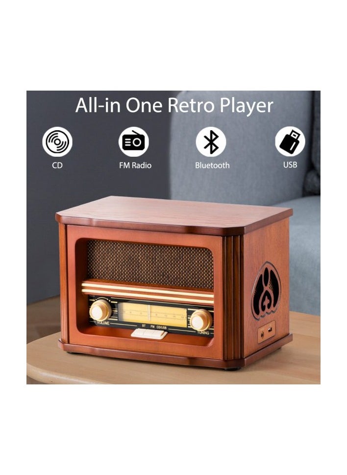 Generic - MC-267 Nostalgic FM Radio with, CD/ MP3 Player, Bluetooth, USB Playback - Image 1