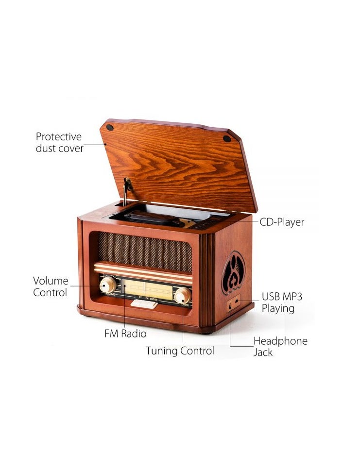 Generic - MC-267 Nostalgic FM Radio with, CD/ MP3 Player, Bluetooth, USB Playback - Image 1