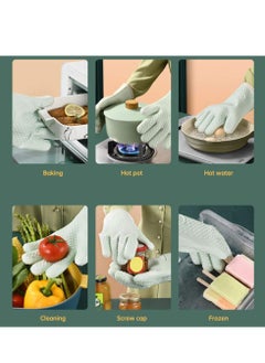 Generic Oven Mitts, KASTWAVE Professional Heat Resistant Gloves Non-Slip Hand Protective Cooking Silicone and Cotton Double-Layer Glove BBQ  - Image 2