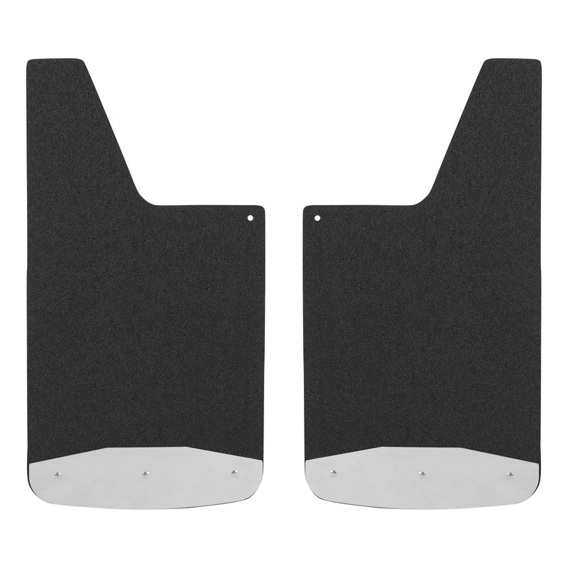 LUVERNE 251223 Universal Front or Rear 12Inch x 23Inch Textured Rubber Mud Guards with Stainless Steel Plates 2 Flaps