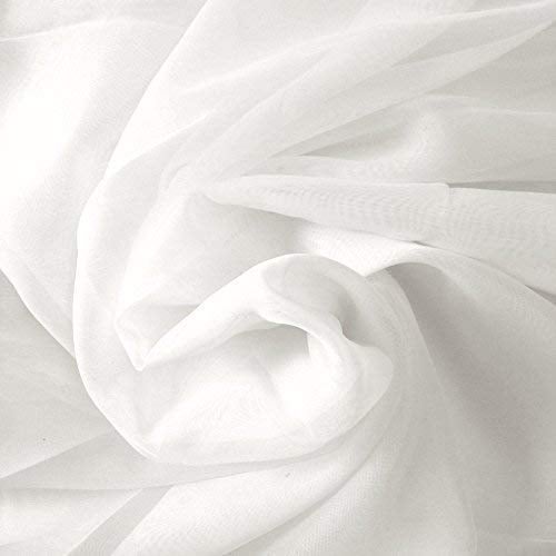 M Fabrics قماش م قابل للتلوين من شبكة الفراشة للدوبتة يمكن تلوينه بأي لون يمكن عمل تداخل ألوان عرض 58 بوصة لون أبيض 5 أمتار - Image 1