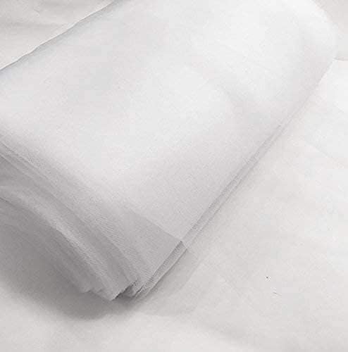 M Fabrics قماش م قابل للتلوين من شبكة الفراشة للدوبتة يمكن تلوينه بأي لون يمكن عمل تداخل ألوان عرض 58 بوصة لون أبيض 5 أمتار - Image 2