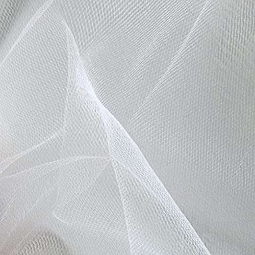 M Fabrics قماش م قابل للتلوين من شبكة الفراشة للدوبتة يمكن تلوينه بأي لون يمكن عمل تداخل ألوان عرض 58 بوصة لون أبيض 5 أمتار - Image 3