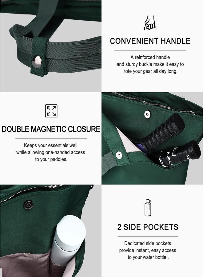 Kasqo Tennis Bags for Women, Large Water Resistant Pickleball Tote Bag Men 2 Rackets Lightweight Crossbody Shoulder Bag for Gym Sport Green - Image 4