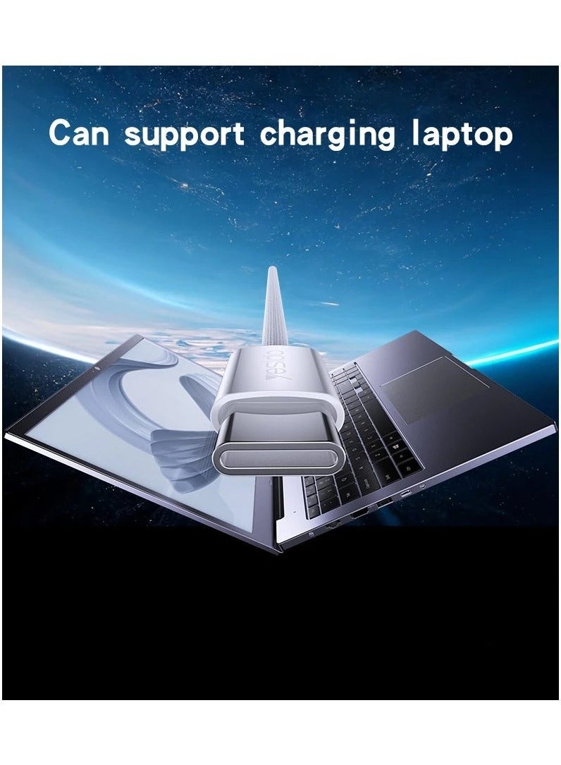 Yesido CA164 Dual Type-C 60W Fast Charging Cable – 2.0 Meter White – High-Speed Charging for USB-C Devices – Supports 60W Power Delivery, Data Transfer, and Syncing – Compatible with Laptops, Smartphones, Tablets, Power Banks & More - Image 3