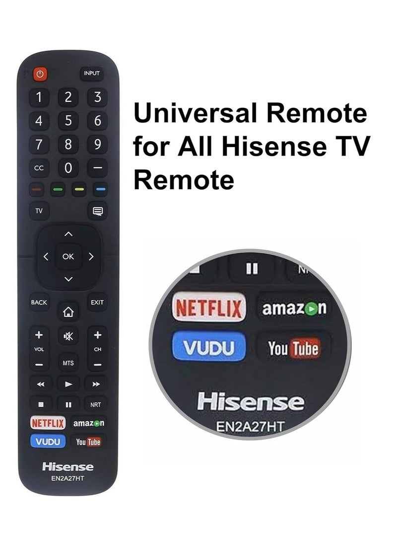 PopZa Universal Remote Control EN2A27HT – Compatible with All Hisense Smart 4K HDR TVs – Works with 40H5D, 43H5D, 43H6D, 50DU6070, 50H5D, 50H6D, 55DU6070, 55H6D, 60DU6070, 65H6D Models – Easy Setup & Full Functionality - Image 4