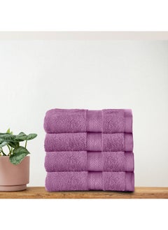 Rest Face Towel Set Of 4 Lavender Cotton Face Towel 30X30Cm , 12X12 Inch Luxury Face Cleansing Towel Soft Absorbent Lightweight Washable Quick Dry Spa Quality Beach Face Towel  - Image 1